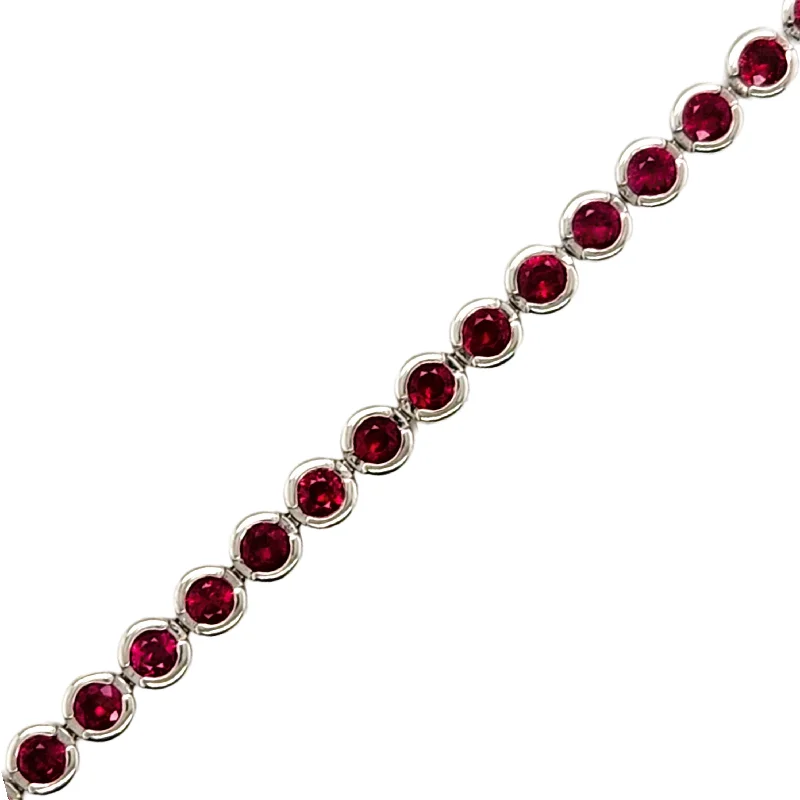 Ladies elegant bracelet-VALANI Ruby Tennis Bracelet