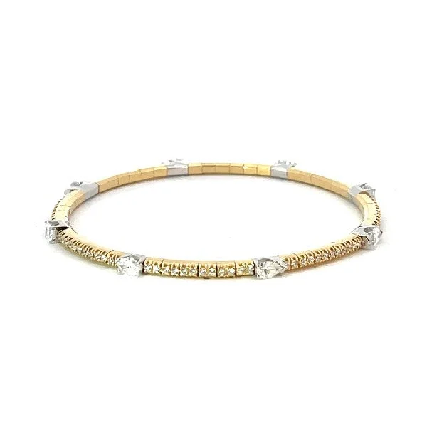 Ladies infinity bracelet-EXTENSIBLE 18K Yellow Gold Diamond  Stretch Bracelet