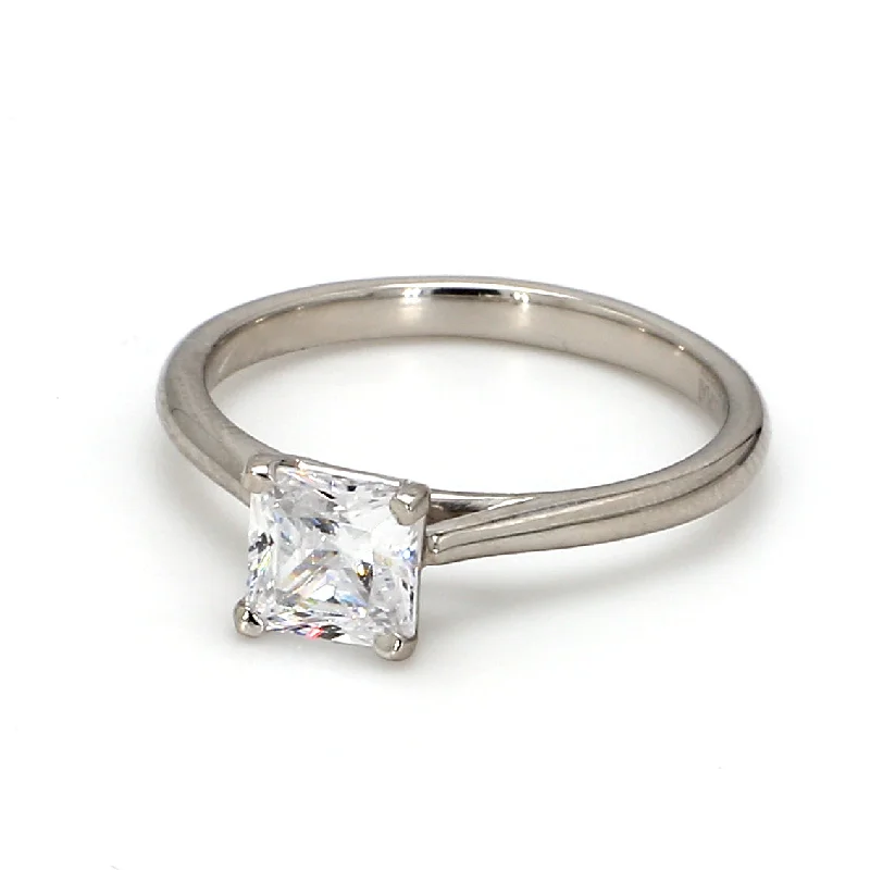 Ladies thin band engagement rings-Solitaire Engagement Ring