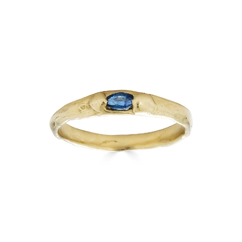 Ladies ruby-studded ring-Sapphire Stacking Ring, 14k