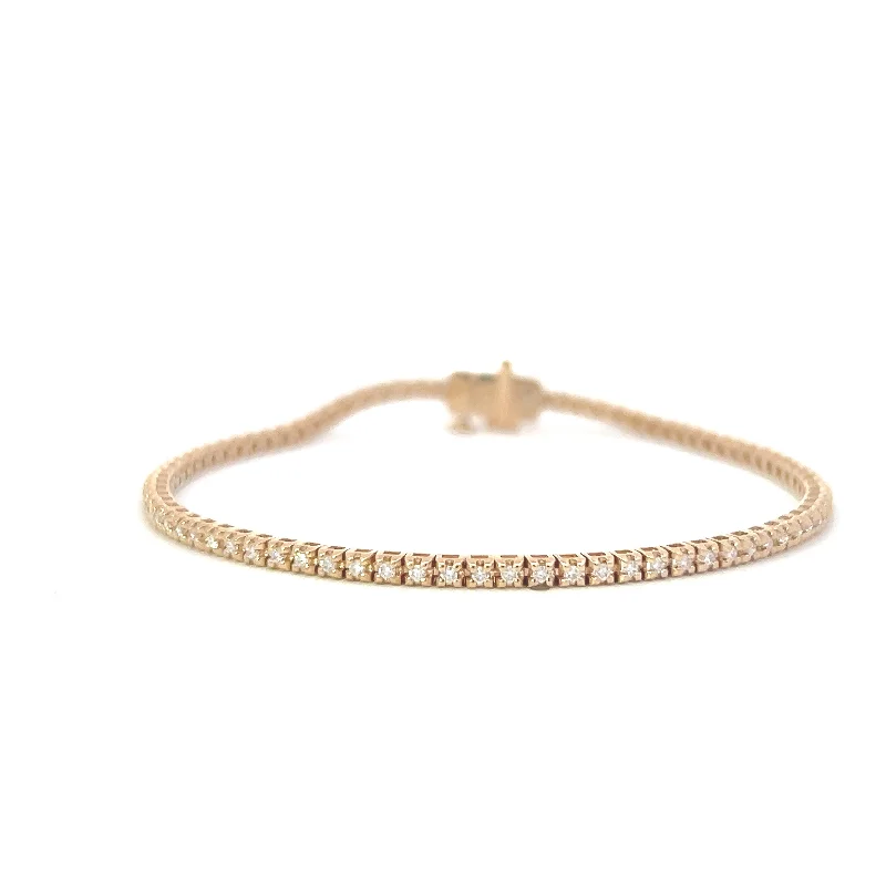 Ladies luxury bracelet-14K Yellow Gold Diamond Tennis Bracelet 0.72cttw