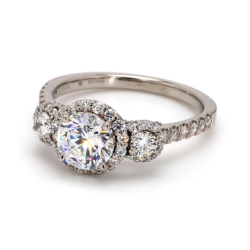 Ladies oval engagement rings-Threestone Engagement Ring