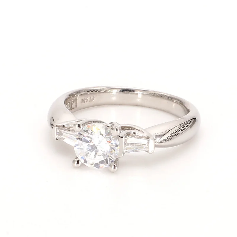 Ladies custom-designed engagement rings-Threestone Engagement Ring