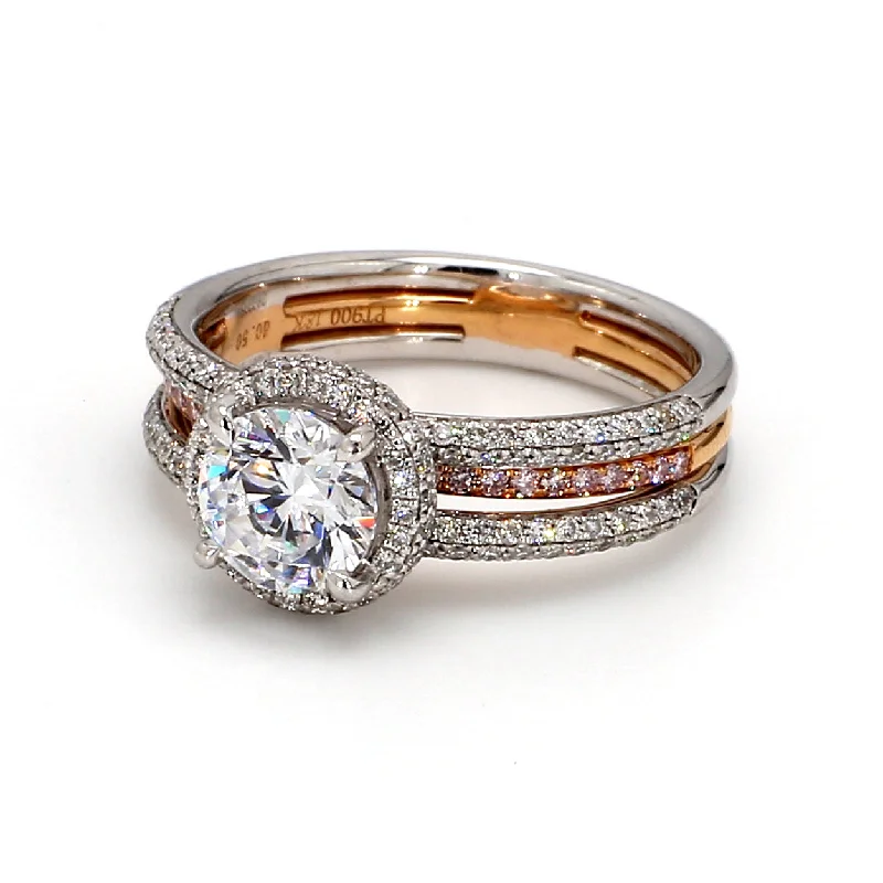 Ladies unique vintage engagement rings-Halo Engagement Ring