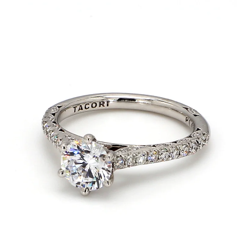 Ladies contemporary engagement rings-TACORI Crescent Solitaire Engagement Ring